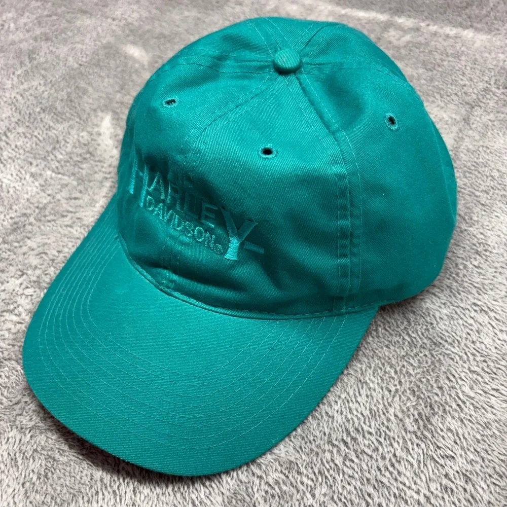 Vintage Harley Davidson Strapback Hat Green OttoCap Made In Thailand Embroidered
